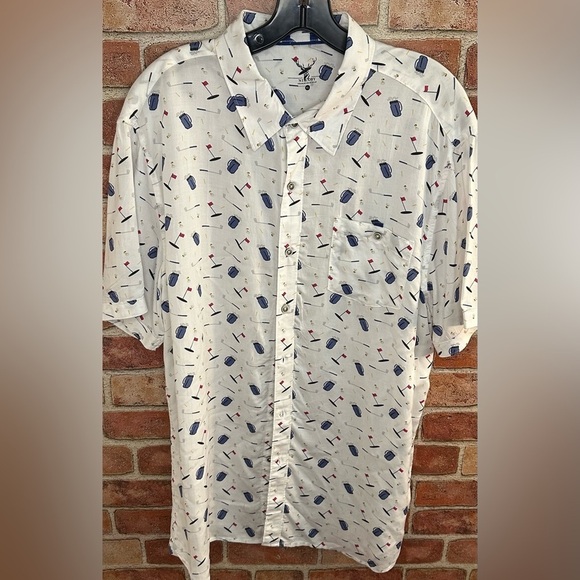 NiCoby Other - NiCoby Premium men's modal button down golf print shirt size XL